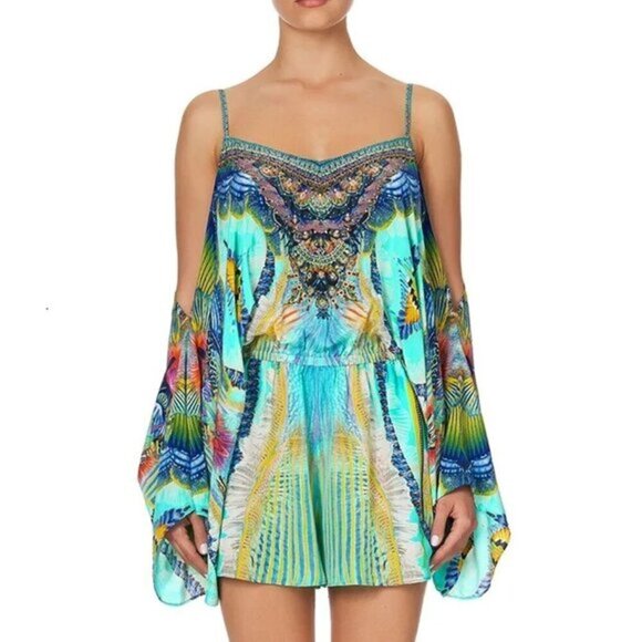 Camilla Pants - Camilla Reef Warrior Drop Shoulder Romper Playsuit Size XS